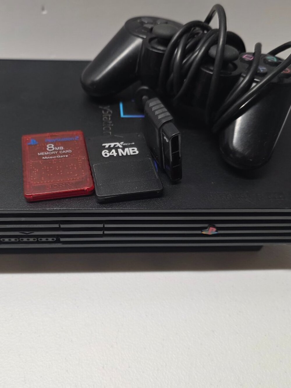 Sony PlayStation 2 PS2 Fat Black Console SCPH-50001 Bundle Tested!